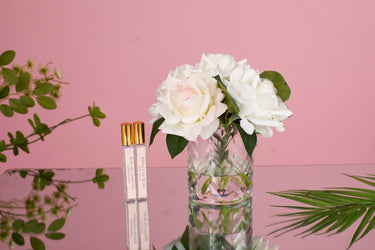 Herringbone Flower - Clear - Blush & White Roses - HCF07 (Carton of 2)